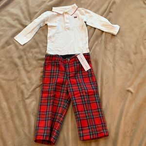 Janie & Jack 12-18M Baby Boy Plaid Pants & Shirt